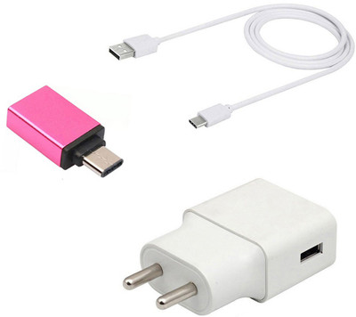 DAKRON Wall Charger Accessory Combo for Samsung Galaxy A8 Plus(White)