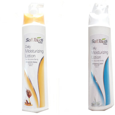 

Soft Touch Daily Moisturizing Lotion-Almond & Honey AND Whitening Lotion Enriched With Vitamin E.(500 ml)