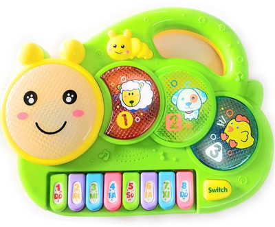 

BabyBliss Drum Keyboard Musical Toys with Glowing Flashing Lights, Animal Sounds & Songs For Kids(Multicolor)