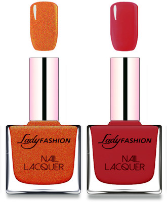

Lady Fashion Cube Shaped Made In India Nail Polish Copper, Dark Red(Pack of 2)
