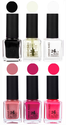 

Unique Nails Gel Nail Polish Set 2633 Multicolor(Pack of 6)