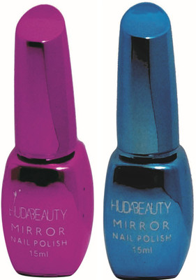 

Huda Beauty PARTY FEVER MIRROR NAIL POLISH MAJENTA, BLUE(Pack of 2)