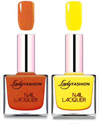 

Lady Fashion Cube Shaped Made In India Nail Polish Copper, Yellow(Pack of 2)
