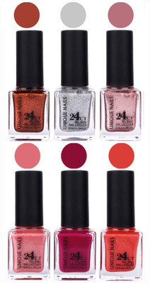 

Unique Nails Gel Nail Polish Set 2641 Multicolor(Pack of 6)