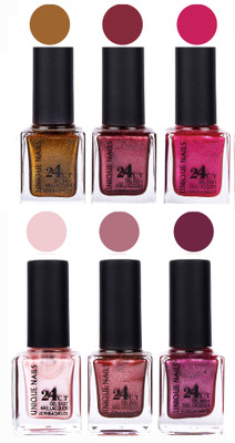 Unique Nails Gel Nail Polish Set 2677 Multicolor(Pack of 6)