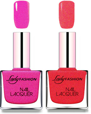 

Lady Fashion Cube Shaped Made In India Nail Polish Mettalic pink, Pink(Pack of 2)