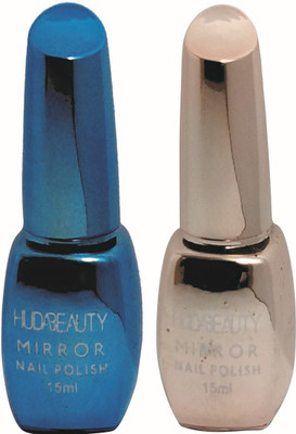 

Huda Beauty MIRROR NAIL PAINT BLUE, GOLDEN(Pack of 2)