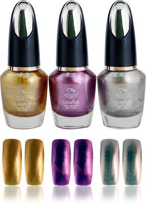

Mars Shiny Metallic Pack of 3 nail polish Metallic-1(Pack of 3)