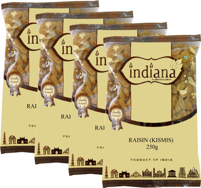 

Indiana Raisin Premium Quality 1000g ( 250g X 4) Raisins(250 g, Pouch)