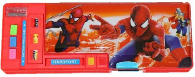 

Browner Dual Sharpner Spiderman Art Plastic Pencil Boxes(Set of 1, Red)