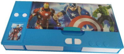 

Browner Dual Sharpner Avengers Art Plastic Pencil Boxes(Set of 1, Blue)