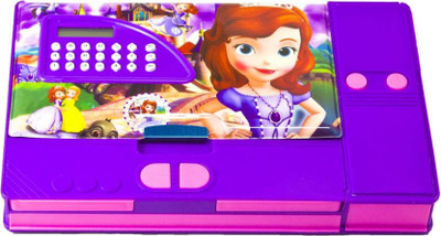 

Browner Dual Sharpner Princess Art Plastic Pencil Boxes(Set of 1, Pink)