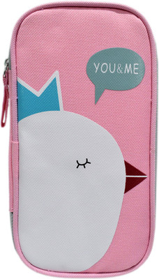 

6th Dimensions Pencil Pouch Pouch Art Canvas Pencil Box(Set of 1, Pink)