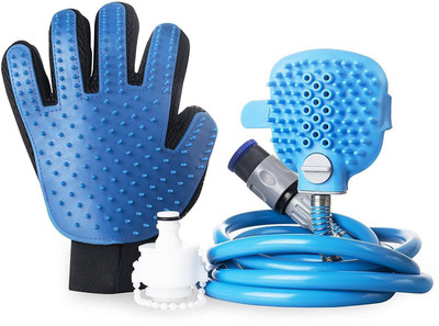 

VISMIINTREND Pet Dogs and Cats Shower Sprayer Kit Grooming Gloves for Dog & Cat(Blue, Fits All)