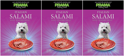 

Foodie Puppies Prama Delicacy Snack Dog Treats Sticks in Zip Lock Bag Pack of 3, 210g (Salami) Dog Chew(210 g, Pack of 3)