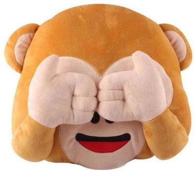 Frantic Premium Quality Monkey 'See No' Soft Cushion with 35 Cm - 35 cm(Brown)