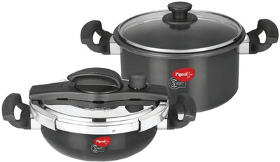 Pigeon Swift Junior Pack 4 L, 2 L Outer Lid Induction Bottom Pressure Cooker(Hard Anodized)