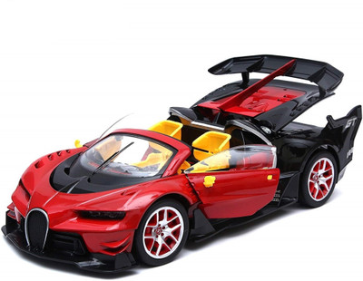 

TOYGALAXY Remote Control Rechargeable Car With Opening Doors and Led headlights(Red)