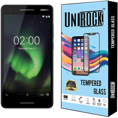 Unirock Tempered Glass Guard for Nokia 2.1 (Blue & Silver, 8 GB) (1 GB RAM)(Pack of 1)