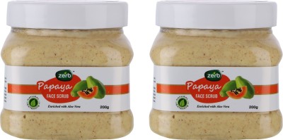 

Zerb Gentle Exfoliating Papaya Face Scrub|Dead Skin Remover and Revitalise Healthy Skin Glow Set of 2 x 200 g Scrub(200 g)