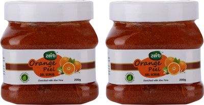 

Zerb Gentle Exfoliating Orange Peel Gel Scrub|Dead Skin Remover and Revitalise Healthy Skin Glow Set of 2 x 200 g Scrub(200 g)