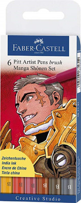 

Faber-Castell 6 PITT ARTIST PENS BRUSH sketch Nib Sketch Pen(Multicolor)