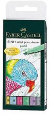 

Faber-Castell 6pitt artist pen brush PASTEL sketch Nib Sketch Pens(Set of 6, Pastel)