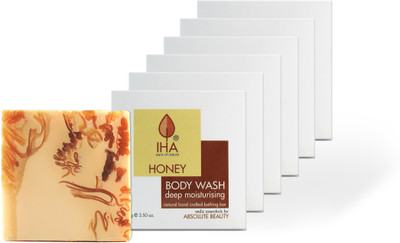 IHA Honey Deep Moisturising Body Wash Soap, For Dry Skin (Pack of 6)(100 g, Pack of 6)