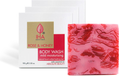 

IHA Rose & Honey Mild Moisturising Body Wash Soap, For Sensitive Skin (Pack of 3)(100 g, Pack of 3)