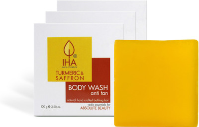

IHA Turmeric & Saffron Anti Tan Lumiderm Body Wash Soap, For Sensitive Skin (Pack of 3)(100 g, Pack of 3)