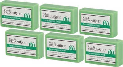 

khadi organique HANDMADE LEMONGRASS SOAP WITH ESSENTIAL OIL 750 GM PACK OF 6 (750 g, Pack of 6)(750 g, Pack of 6)