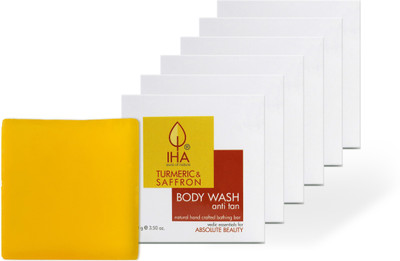 

IHA Turmeric & Saffron Anti Tan Lumiderm Body Wash Soap, For Sensitive Skin (Pack of 6)(100 g, Pack of 6)