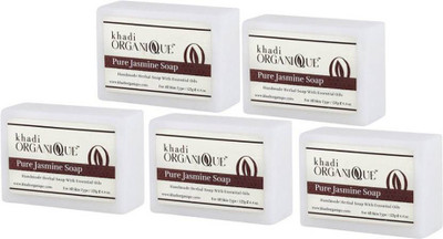 

khadi organique HANDMADE JASMINE SOAP WITH ESSENTIAL OIL - (625 g, Pack of 5)(625 g, Pack of 5)