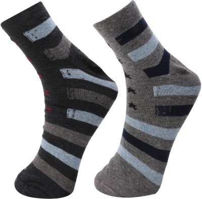 calzino Men & Women Striped Ankle Length(Pack of 2)