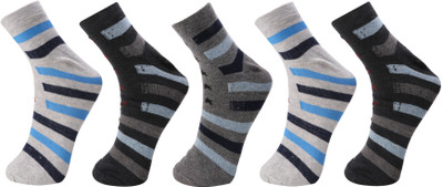 calzino Men & Women Striped Ankle Length(Pack of 5)