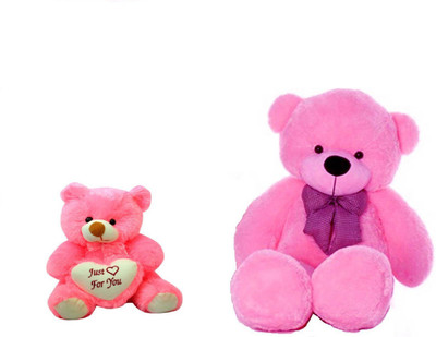

Arvel 87.5 cm pink valentine special teddy bear/lovely 18 cm teddy combo pack of two /high quality /soft teddy /hug able teddy bear - 87.5 cm(Pink)