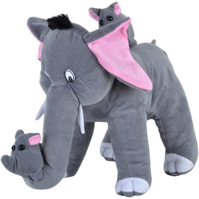

ARC Mother Elephant With Two Baby - 36 cm(Grey)