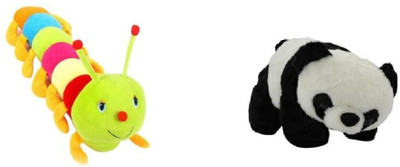 

Agnolia Soft colorful Caterpillar 55 cm with panda 25 cm - 55 cm(Multicolor)