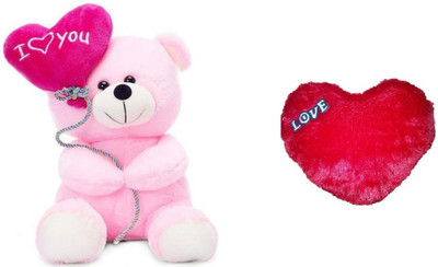 

Agnolia Soft spongy Balloon I Love you teddy with Red love heart - 12 inch(Pink, Red)