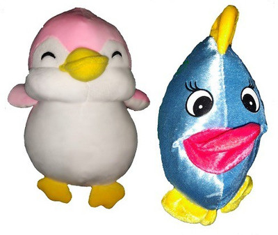 

fabbud penguin and shining fish soft toy- 15(Multicoloured) - 10 cm(Multicolor, Pink)