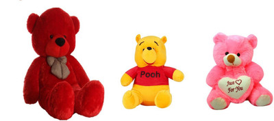 

Arvel three combo pack red teddy 3 feet /pooh /18 cm pink teddy bear/ lovely teddy bear/ high quality teddy bear /sweet and soft teddy bear - 121.6 cm(Red)