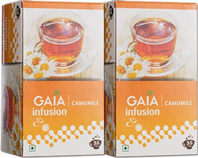 

GAIA Chamomile Flavor Green Tea (Pack of 2) Chamomile Green Tea Bags(25 Bags, Box)