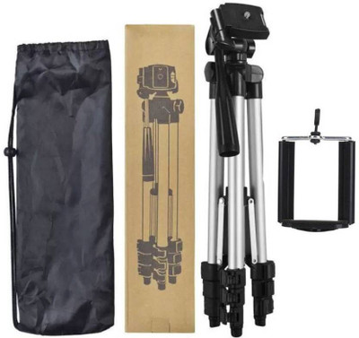 

SpadeAces Tripod 3110 Adjustable Portable Lightweight Camera Stand TK-0024 Tripod Kit(Black, Silver, Supports Up to 1500 g)
