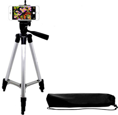 

SpadeAces Tripod 3110 Adjustable Portable Lightweight Camera Stand TK05 Tripod Kit(Black, Silver, Supports Up to 1500 g)