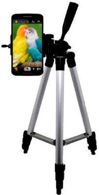 

SpadeAces Tripod 3110 Adjustable Portable Lightweight Camera Stand TK-007 Tripod Kit(Black, Silver, Supports Up to 1500 g)