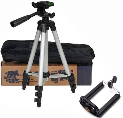 

SpadeAces Tripod 3110 Adjustable Portable Lightweight Camera Stand TK-0016 Tripod Kit(Black, Silver, Supports Up to 1500 g)