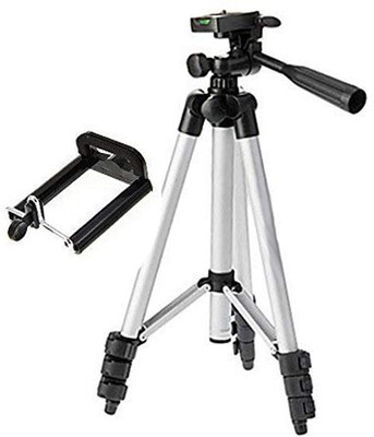 

Lizzie 3110 Aluminum alloy tripod digital camera tripod card machine stand DV tripod mobile phone Selfie stand Tripod(Silver, Supports Up to 1500 g)