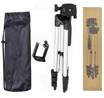 

BUY SURETY Orignal Quality Portable DSLR, Cmera mobile holder with long adjustable stand Nad flexible Clip and Aluminium Body Lightweight Tripod(Silver & Black, Supports Up to 1500)