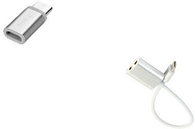

FUZION PACK OF Type C To 1x2 Headphone Splitter AND MICRO USB TO TYPE C USB Adapter(Multicolor)