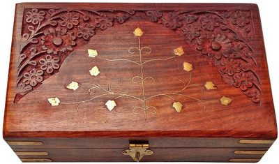 

sri balajee bangles Handmade Wooden Jewellery Box for Women Jewel Organizer Handcrafted Carvings Gift Items vanity box Vanity Box(Brown)